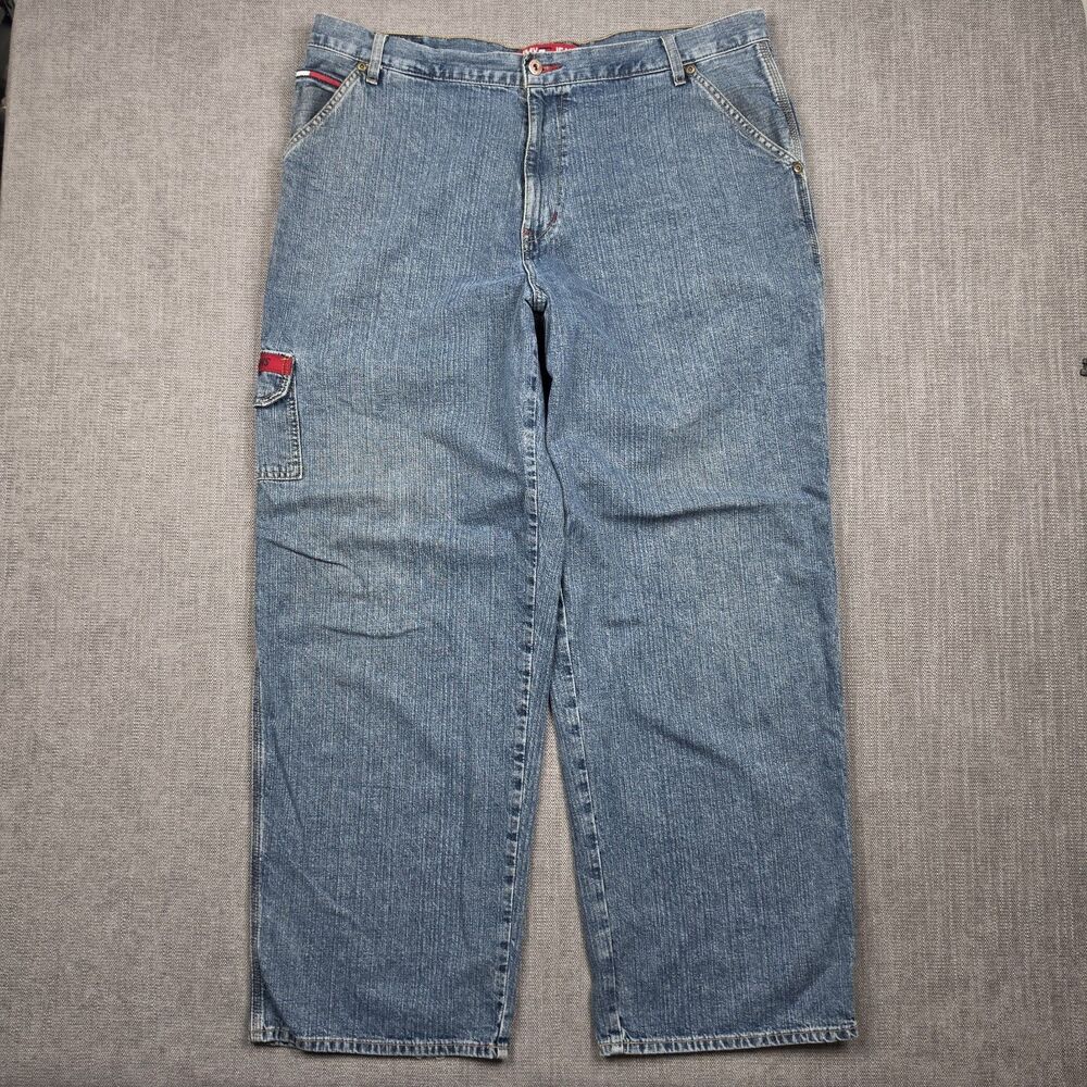 Vintage Tommy Jeans Mens 40x32 Loose Baggy Carpenter Denim Pants Y2K Skater